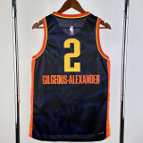 2023-24 OKC Thunder GILGEOUS-ALEXANDER #2 Dark Blue City Edition Top Quality Hot Pressing NBA Jersey