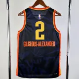 2023-24 OKC Thunder GILGEOUS-ALEXANDER #2 Dark Blue City Edition Top Quality Hot Pressing NBA Jersey