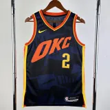 2023-24 OKC Thunder GILGEOUS-ALEXANDER #2 Dark Blue City Edition Top Quality Hot Pressing NBA Jersey