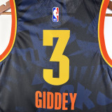 2023-24 OKC Thunder GIDDEY #3 Dark Blue City Edition Top Quality Hot Pressing NBA Jersey