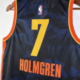 2023-24 OKC Thunder HOLMGREN #7 Dark Blue City Edition Top Quality Hot Pressing NBA Jersey