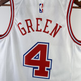 2023-24 ROCKETS GREEN #4 White City Edition Home Top Quality Hot Pressing NBA Jersey
