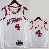 2023-24 ROCKETS GREEN #4 White City Edition Home Top Quality Hot Pressing NBA Jersey