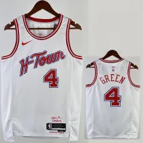 2023-24 ROCKETS GREEN #4 White City Edition Home Top Quality Hot Pressing NBA Jersey