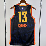 2023-24 OKC Thunder GEORGE #13 Dark Blue City Edition Top Quality Hot Pressing NBA Jersey