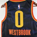 2023-24 OKC Thunder WESTBROOK #0 Dark Blue City Edition Top Quality Hot Pressing NBA Jersey