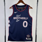 2023-24 76ERS MAXEY #0 Dark Blue City Edition Top Quality Hot Pressing NBA Jersey