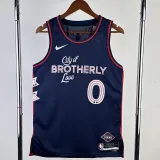 2023-24 76ERS MAXEY #0 Dark Blue City Edition Top Quality Hot Pressing NBA Jersey