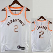 2023-24 Sa Spurs LEONARD #2 White City Edition Top Quality Hot Pressing NBA Jersey
