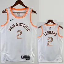2023-24 Sa Spurs LEONARD #2 White City Edition Top Quality Hot Pressing NBA Jersey