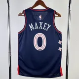 2023-24 76ERS MAXEY #0 Dark Blue City Edition Top Quality Hot Pressing NBA Jersey