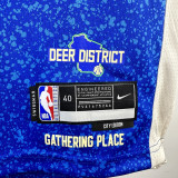2023-24 BUCKS ANTETOKOUNMPO #34 Blue City Edition Top Quality Hot Pressing NBA Jersey