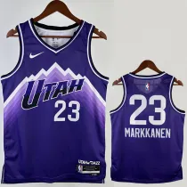 2023-24 JAZZ MARKKANEN #23 Purple City Edition Top Quality Hot Pressing NBA Jersey