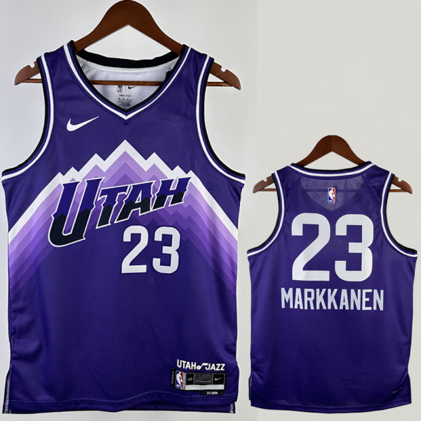 2023-24 JAZZ MARKKANEN #23 Purple City Edition Top Quality Hot Pressing NBA Jersey