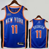 2023-24 KNICKS BRUNSON #11 Blue City Edition Top Quality Hot Pressing NBA Jersey