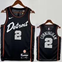 2023-24 Pistons CUNNINGHAM #2 Black City Edition Top Quality Hot Pressing NBA Jersey