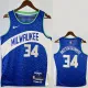 2023-24 BUCKS ANTETOKOUNMPO #34 Blue City Edition Top Quality Hot Pressing NBA Jersey