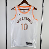 2023-24 SA Spurs SOCHAN #10 White City Edition Top Quality Hot Pressing NBA Jersey