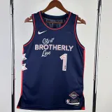 2023-24 76ERS HARDEN #1 Dark Blue City Edition Top Quality Hot Pressing NBA Jersey