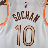 2023-24 SA Spurs SOCHAN #10 White City Edition Top Quality Hot Pressing NBA Jersey