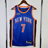 2023-34 KNICKS ANTHONY #7 Blue City Edition Top Quality Hot Pressing NBA Jersey