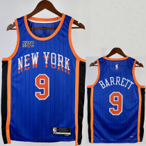 2023-24 KNICKS BARRETT #9 Blue City Edition Top Quality Hot Pressing NBA Jersey
