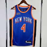 2023-24 KNICKS ROSE #4 Blue City Edition Top Quality Hot Pressing NBA Jersey