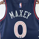 2023-24 76ERS MAXEY #0 Dark Blue City Edition Top Quality Hot Pressing NBA Jersey