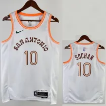 2023-24 SA Spurs SOCHAN #10 White City Edition Top Quality Hot Pressing NBA Jersey