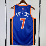 2023-34 KNICKS ANTHONY #7 Blue City Edition Top Quality Hot Pressing NBA Jersey