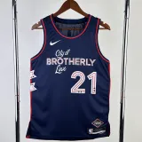 2023-24 76ERS EMBIID #21 Dark Blue City Edition Top Quality Hot Pressing NBA Jersey