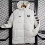 2023-24 Man Utd White Hooded Cotton Coat Black Edge (黑色边) 棉衣