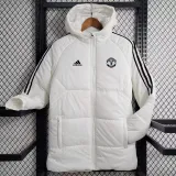 2023-24 Man Utd White Hooded Cotton Coat Black Edge (黑色边) 棉衣