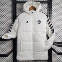 2023-24 Man Utd White Hooded Cotton Coat Black Edge (黑色边) 棉衣