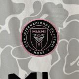 2023-24 Inter Miami Grey White Joint Edition Fans Soccer Jersey (左袖带图案) 猿