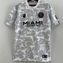 2023-24 Inter Miami Grey White Joint Edition Fans Soccer Jersey (左袖带图案) 猿