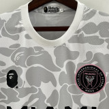 2023-24 Inter Miami Grey White Joint Edition Fans Soccer Jersey (左袖带图案) 猿