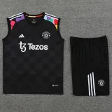 2024-25 Man Utd Black Tank top and shorts suit