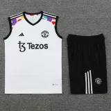 2024-25 Man Utd White Tank top and shorts suit