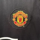 2007-2008 Man Utd Away Black Retro Soccer Jersey