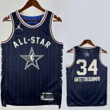 2023-24 ALL-STAR ANTETOKOUNMPO #34 Blue Top Quality Hot Pressing NBA Jersey