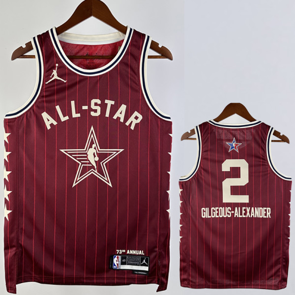 2023-24 ALL-STAR GILGEOUS-ALEXANDER #2 Red Top Quality Hot Pressing NBA Jersey