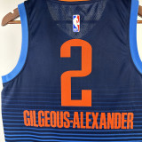 2023-24 OKC Thunder GILGEOUS-ALEXANDER #2 Blue City Edition Top Quality Hot Pressing NBA Jersey (蓝色条纹 )