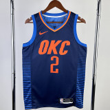 2023-24 OKC Thunder GILGEOUS-ALEXANDER #2 Blue City Edition Top Quality Hot Pressing NBA Jersey (蓝色条纹 )