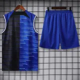 2024-25 INT Blue-Black Tank top and shorts suit (条纹)