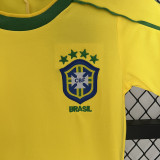 1998 Brazil Home Kids Retro Soccer Jersey