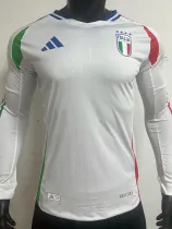 2024-25 Italy Away Long Sleeve Player Version Soccer Jersey (长袖球员)