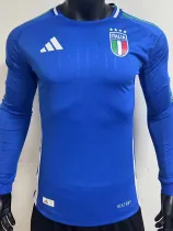 2024-25 Italy Home Long Sleeve Player Version Soccer Jersey (长袖球员)