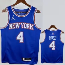 2021-22 KNICKS ROSE #4 Blue Top Quality Hot Pressing NBA Jersey (Trapeze Edition) 飞人版