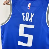 2023-24 Kings FOX #5 Blue City Edition Top Quality Hot Pressing NBA Jersey